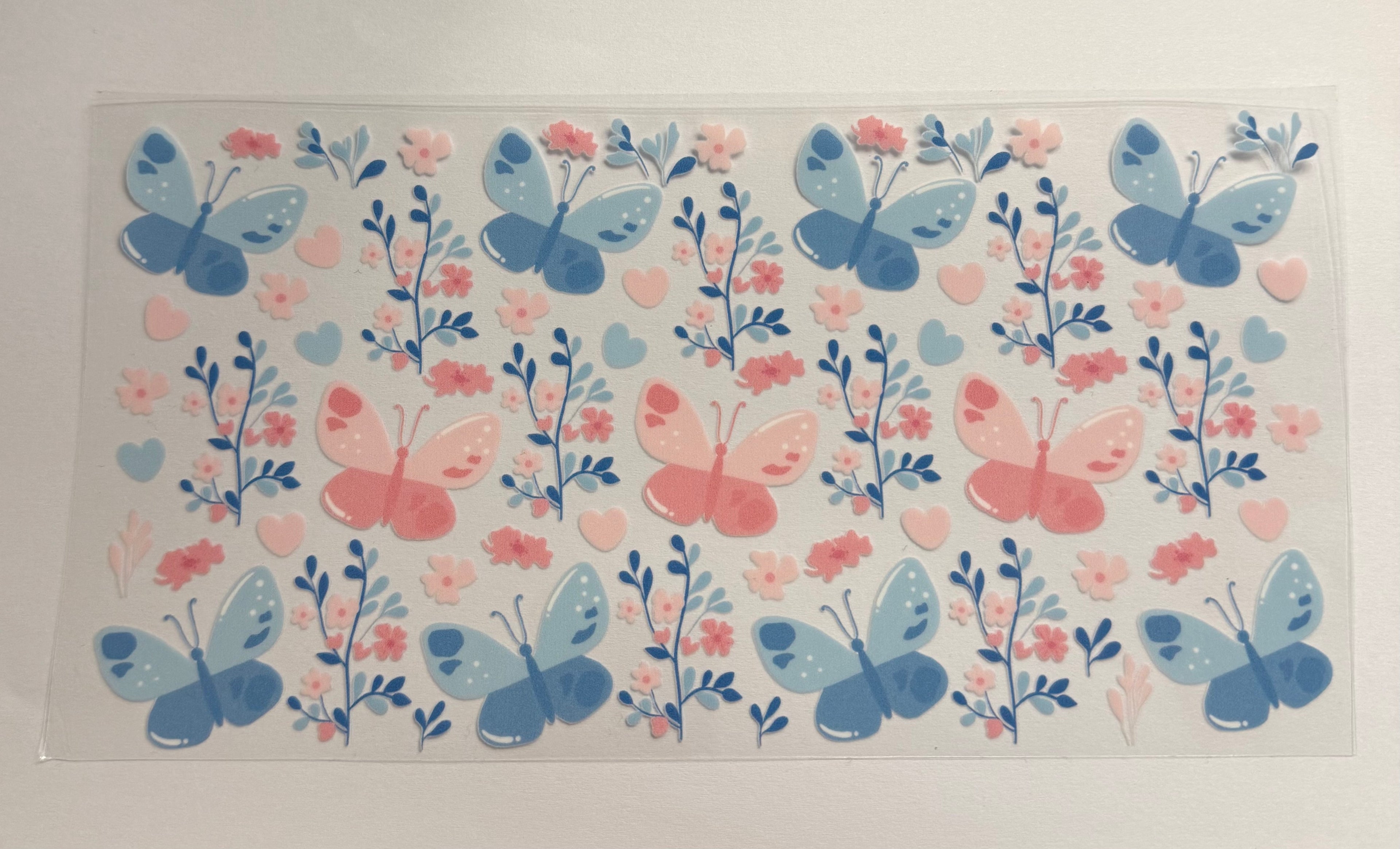 Blue and pink butterflies