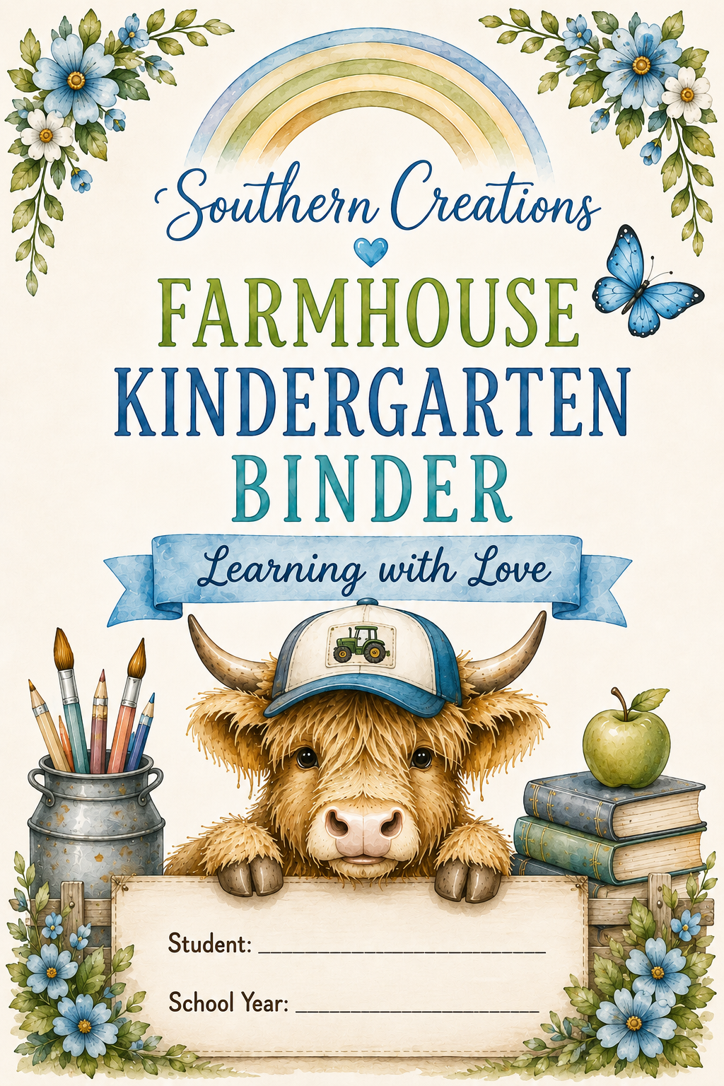 Farmhouse Kindergarten Binder