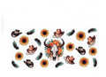 Bull skull, hats, feathers