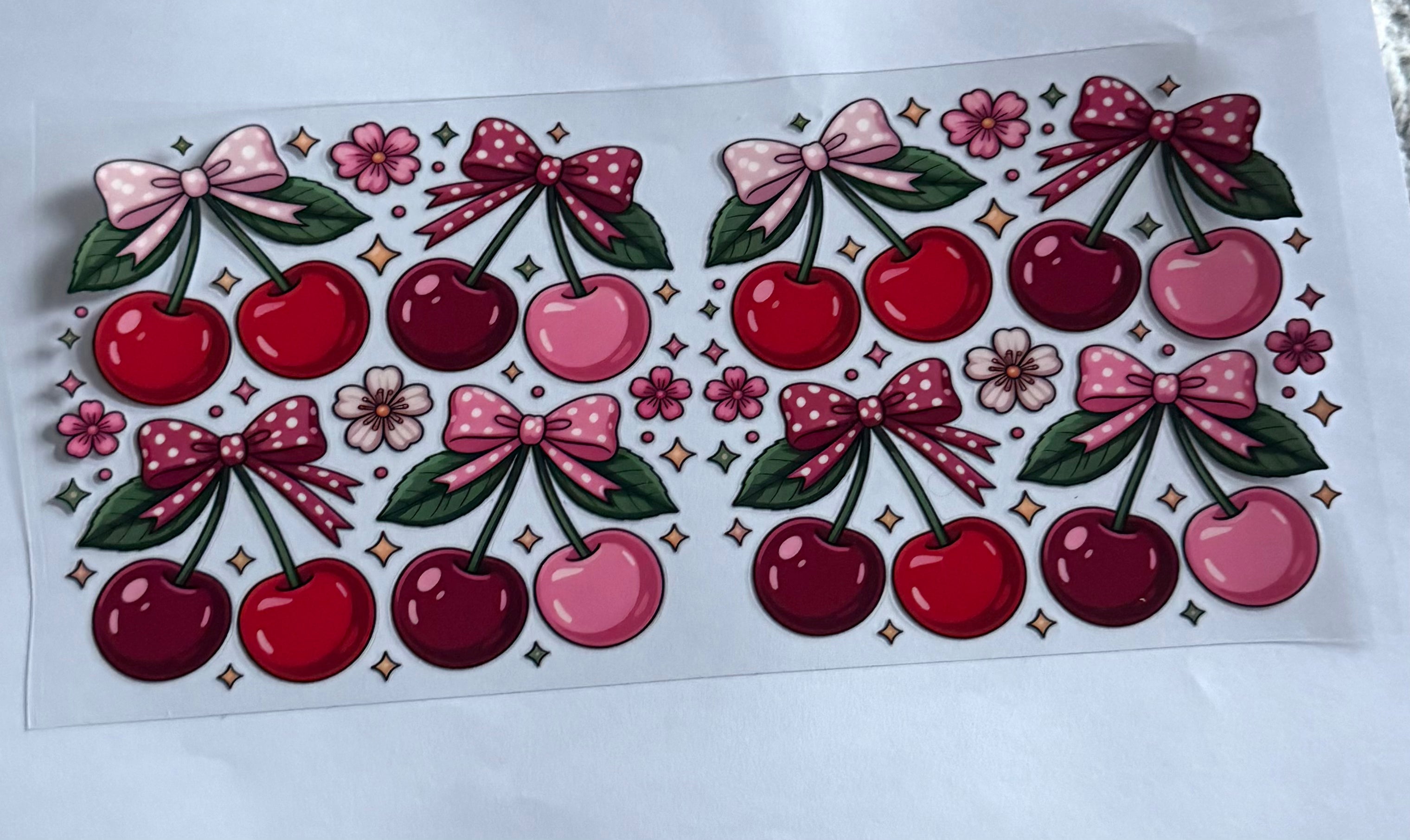 Mixed color cherries with bows
