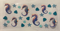 Sea horse with stars and bubbles