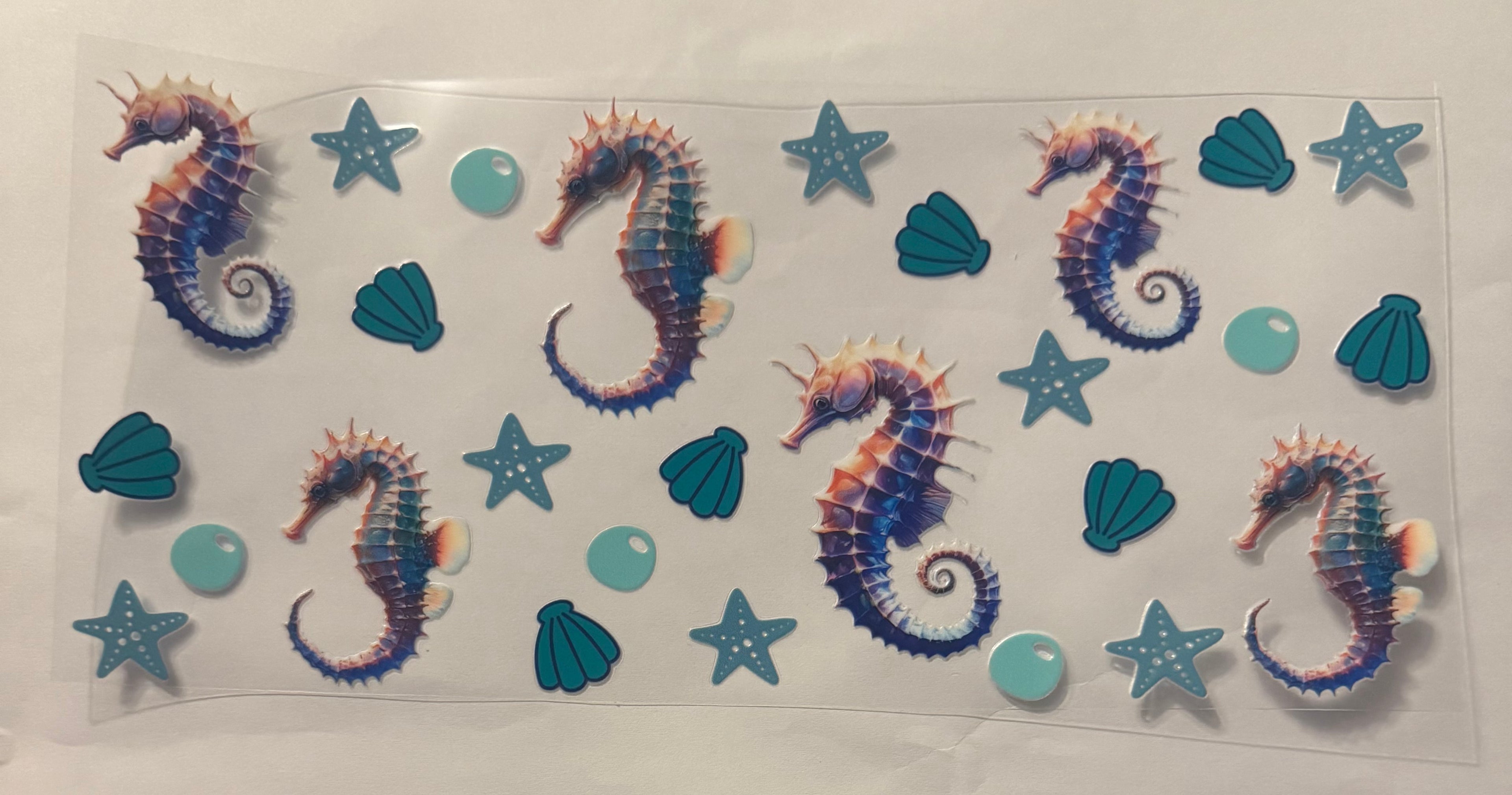 Sea horse with stars and bubbles