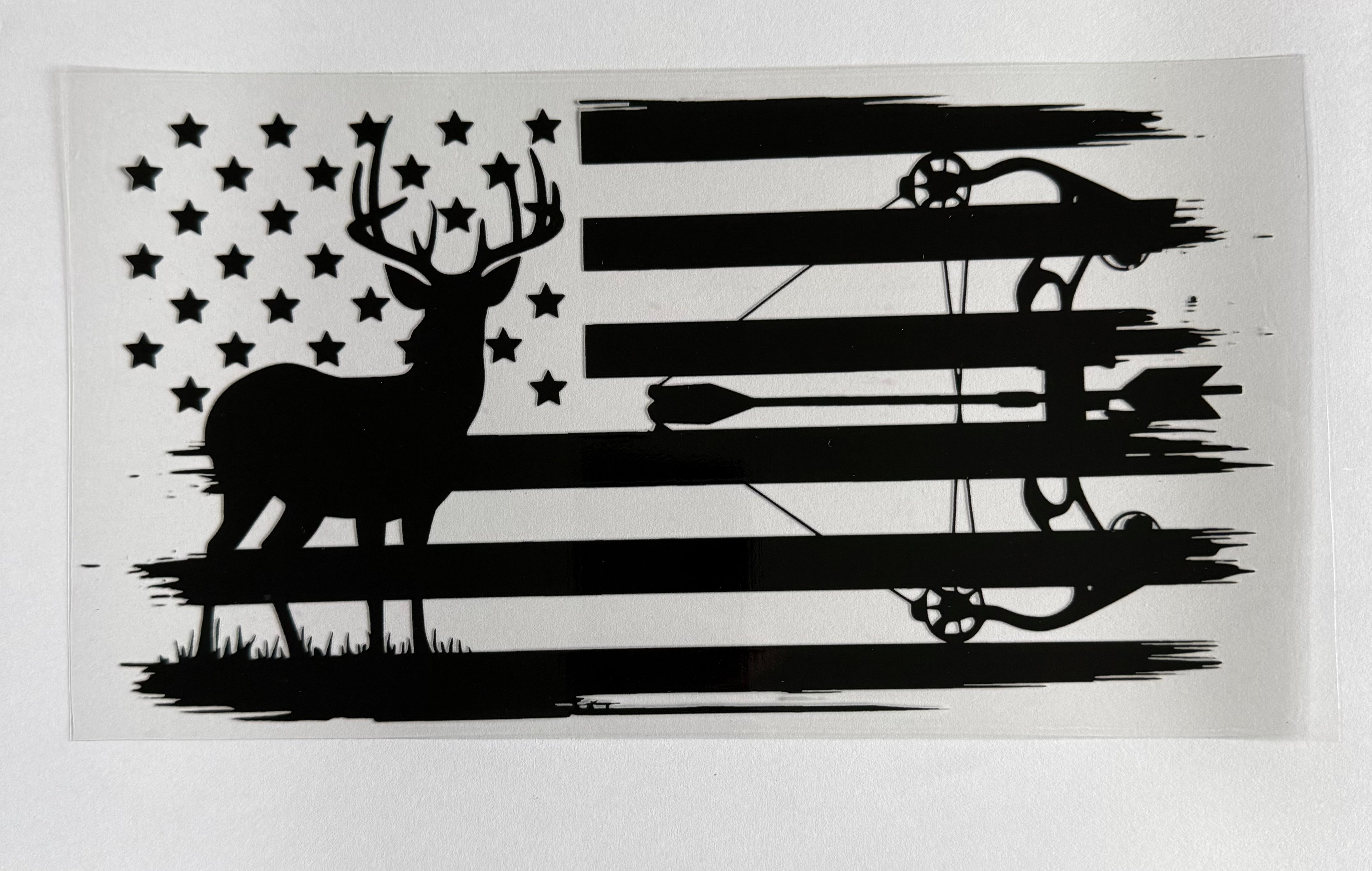 Bow, deer, flag