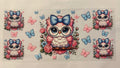 Owls with butterflies
