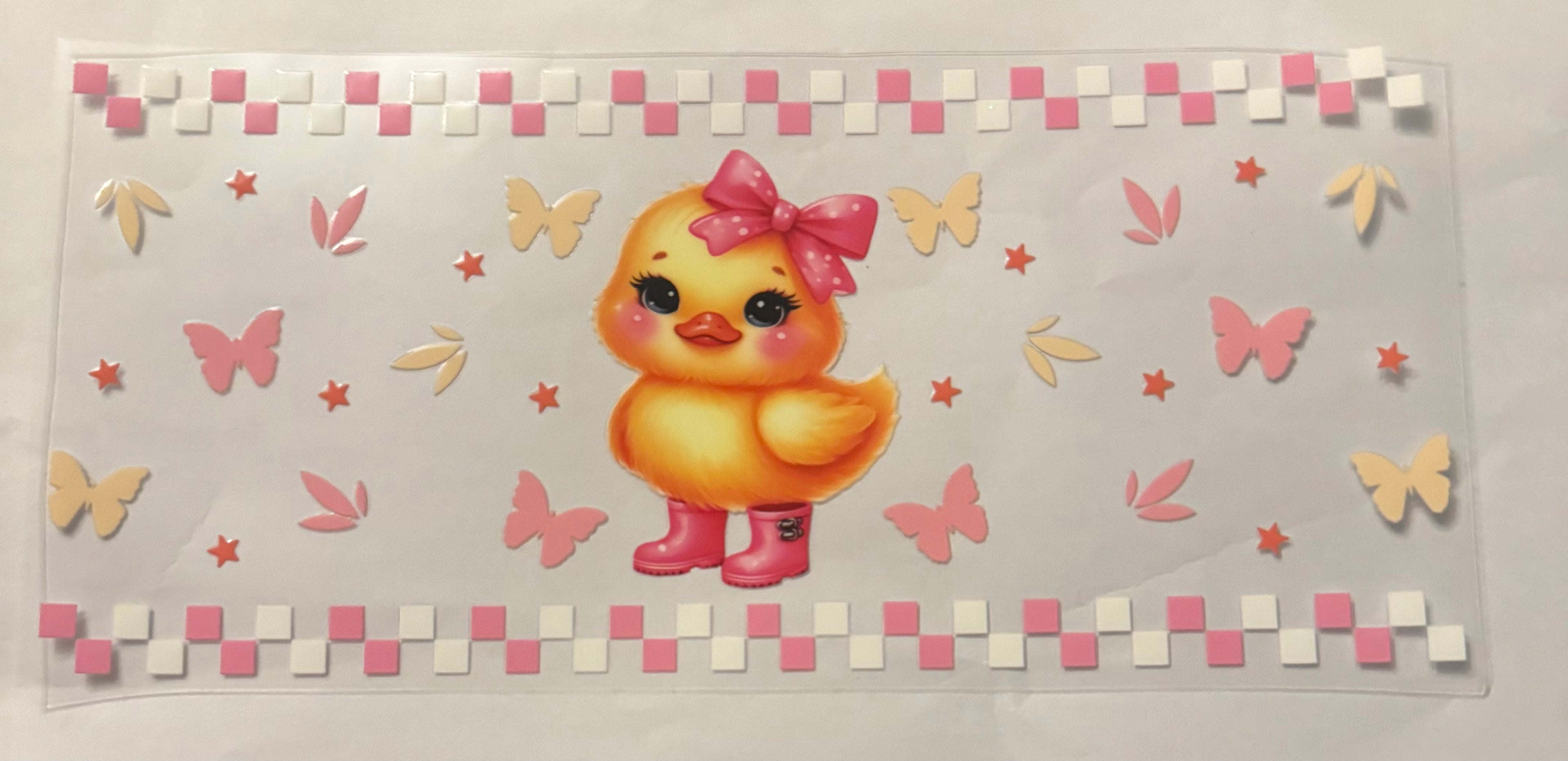 Chick with butterflies