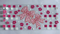 Bows with checkers and hibiscus