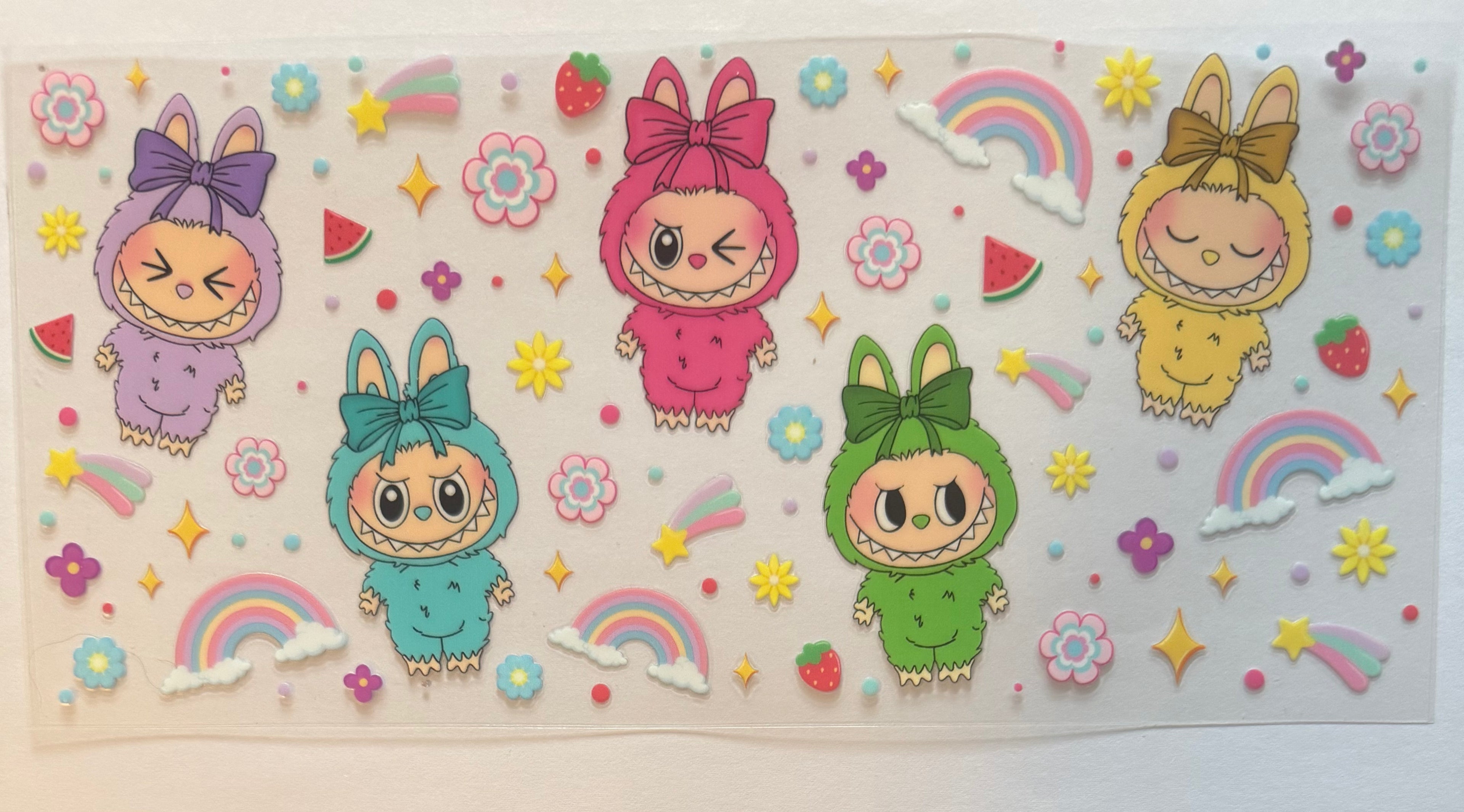 Labubus with rainbows