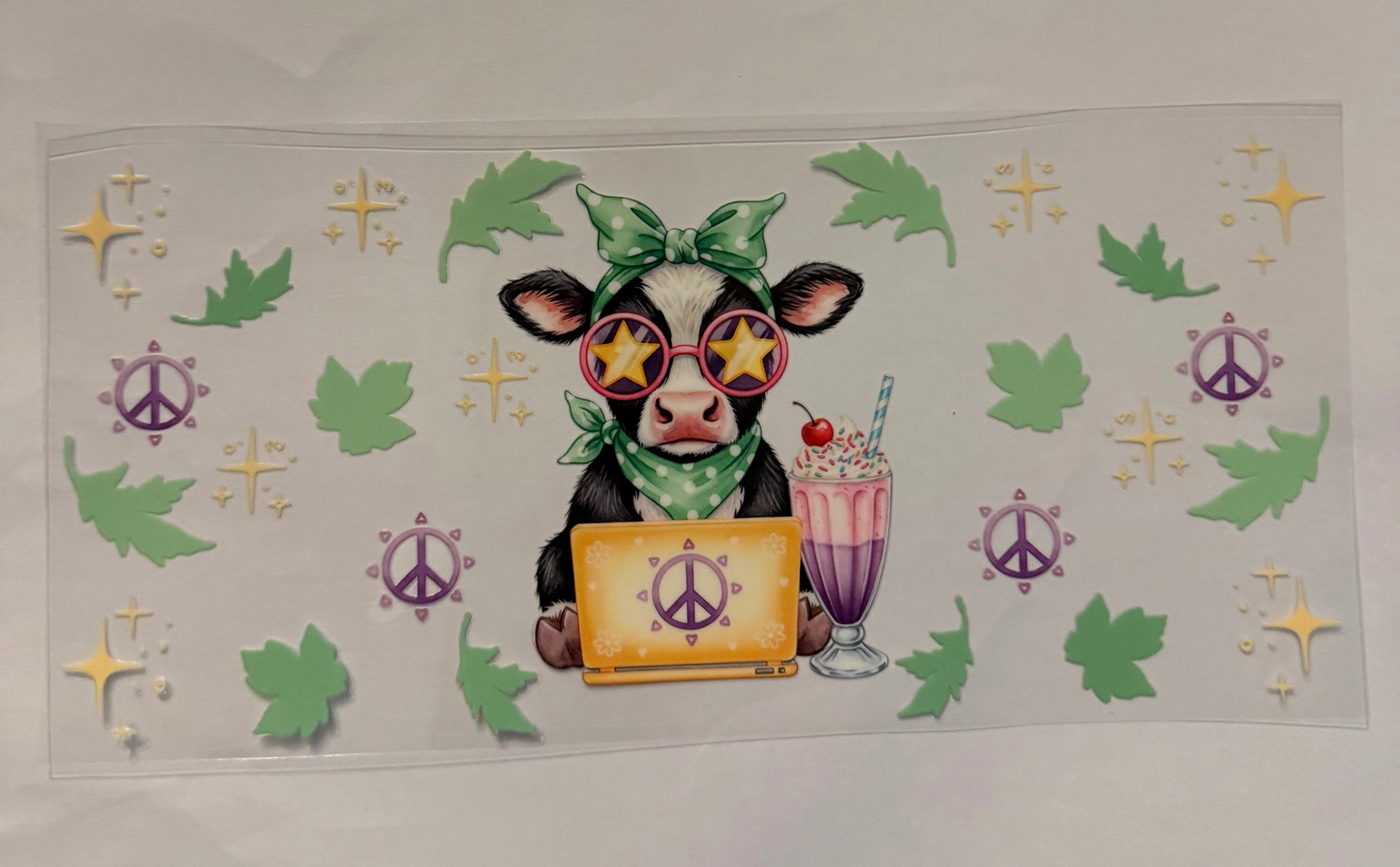 Cow with Peace signs