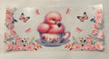 Baby flamingo in tea cup