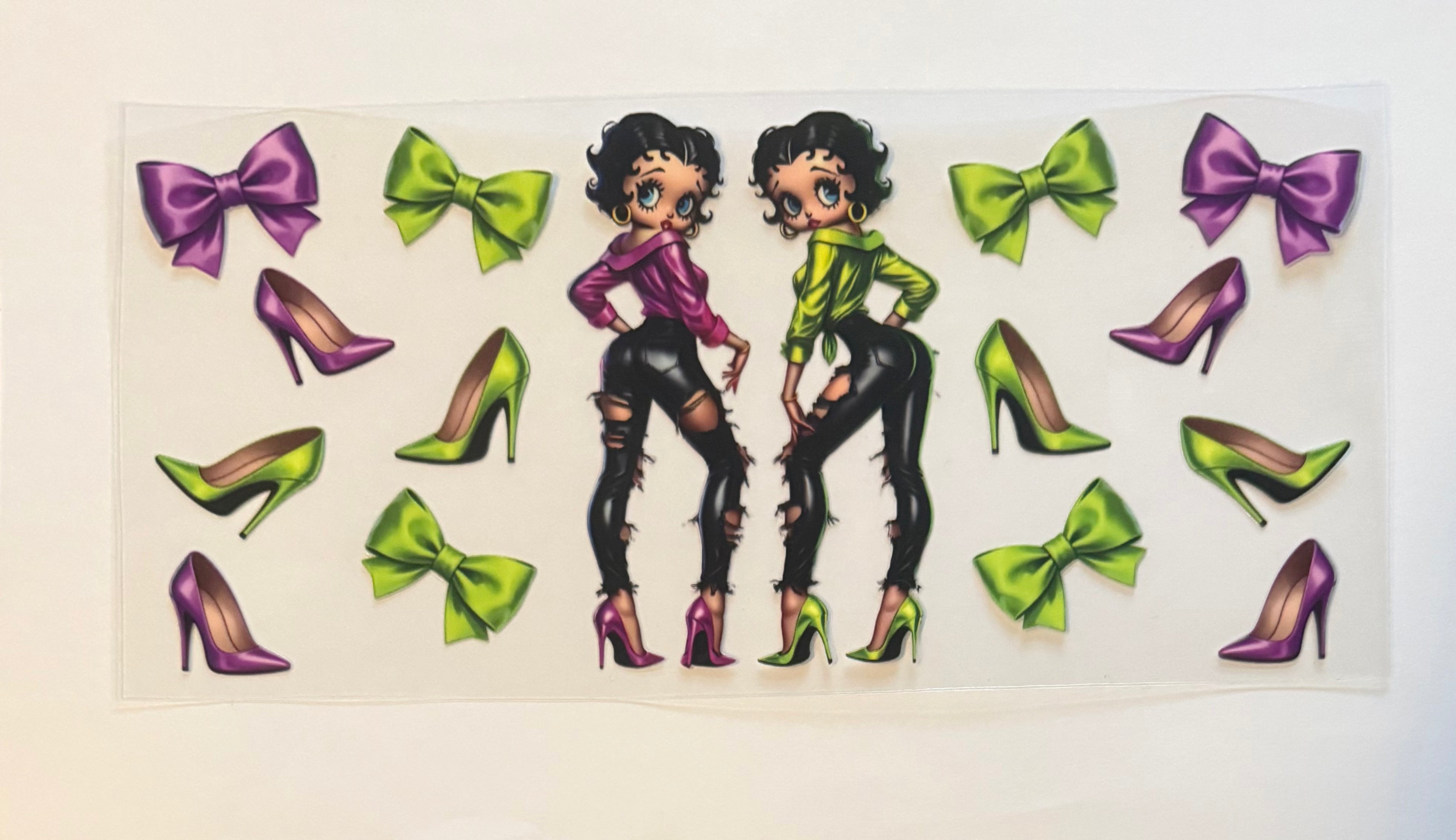 Purple and green Betty boop