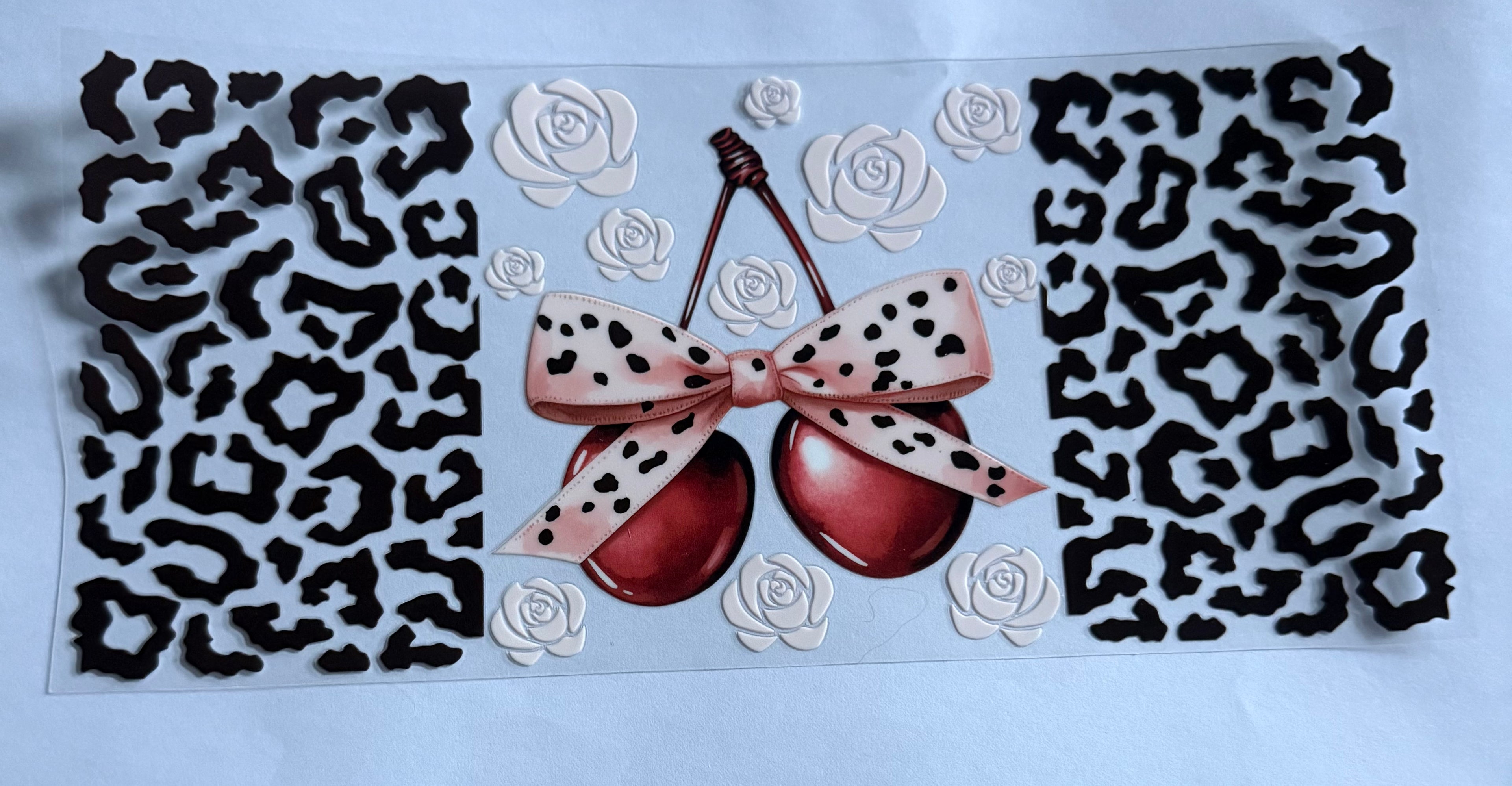 Cheetah print bow cherries