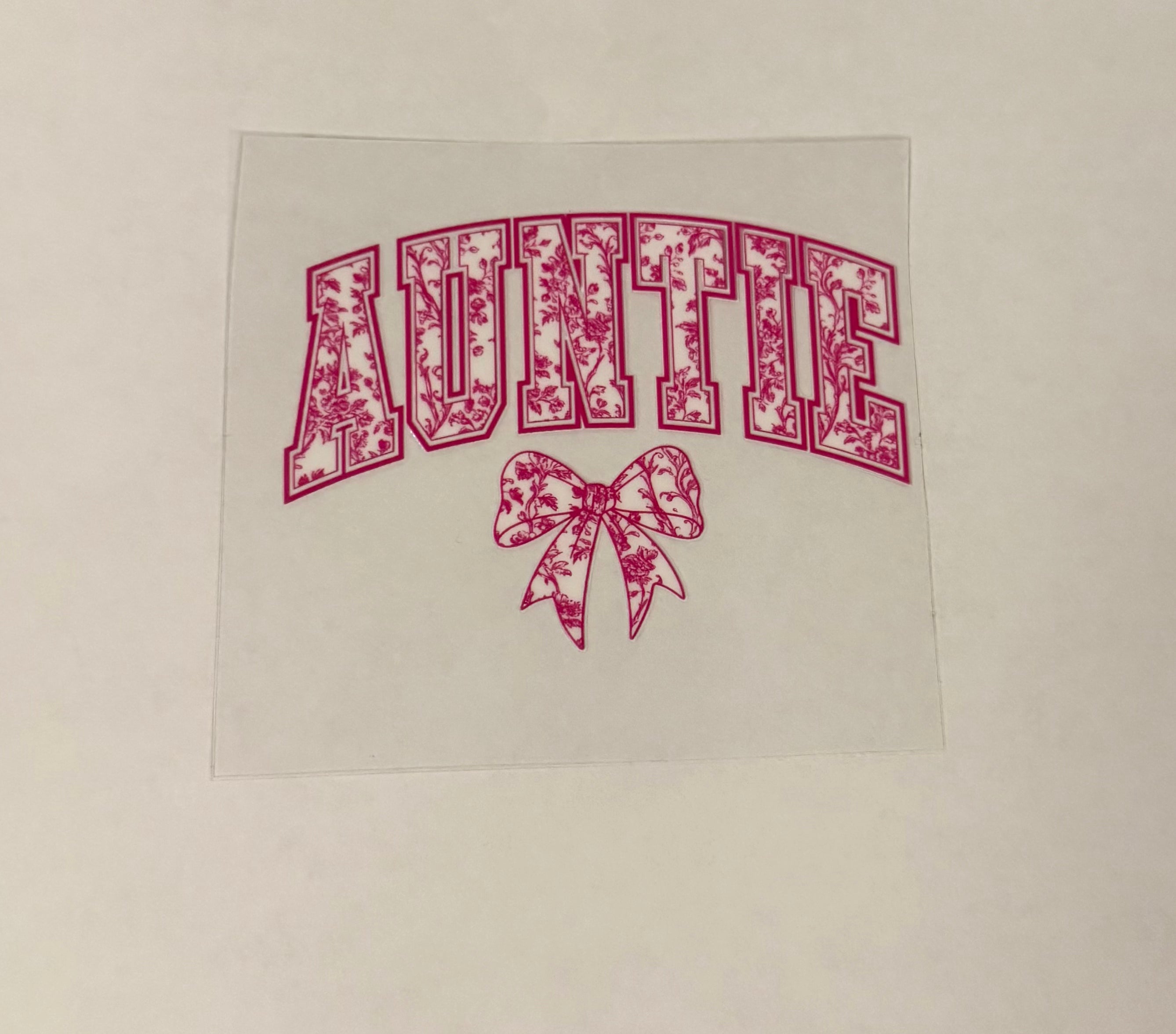 Pink floral auntie with bow