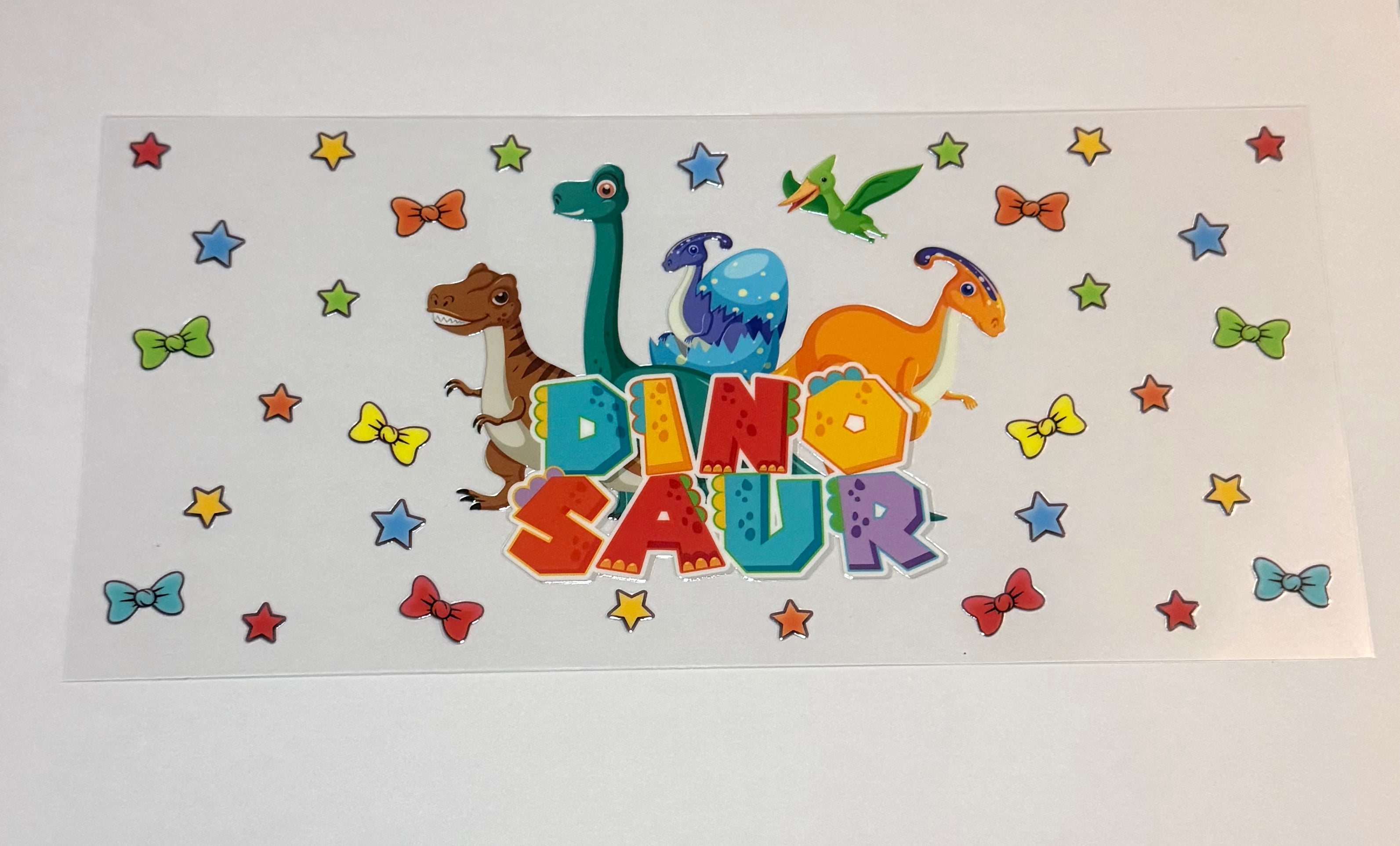 Dinosaur with bows and stars