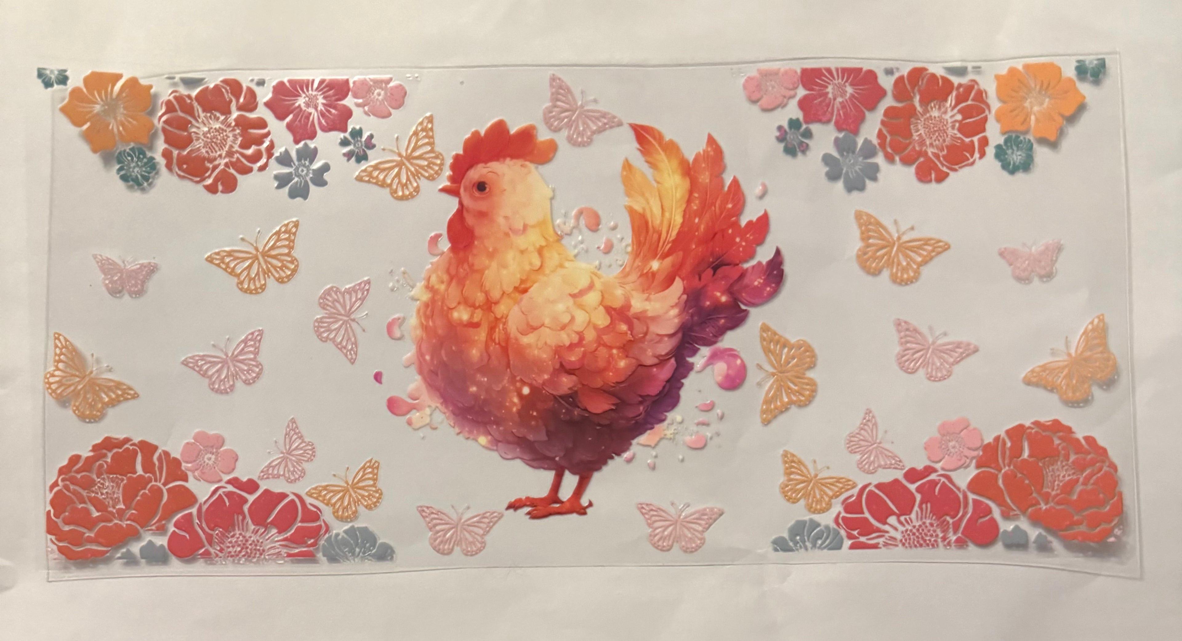 Chicken with butterflies