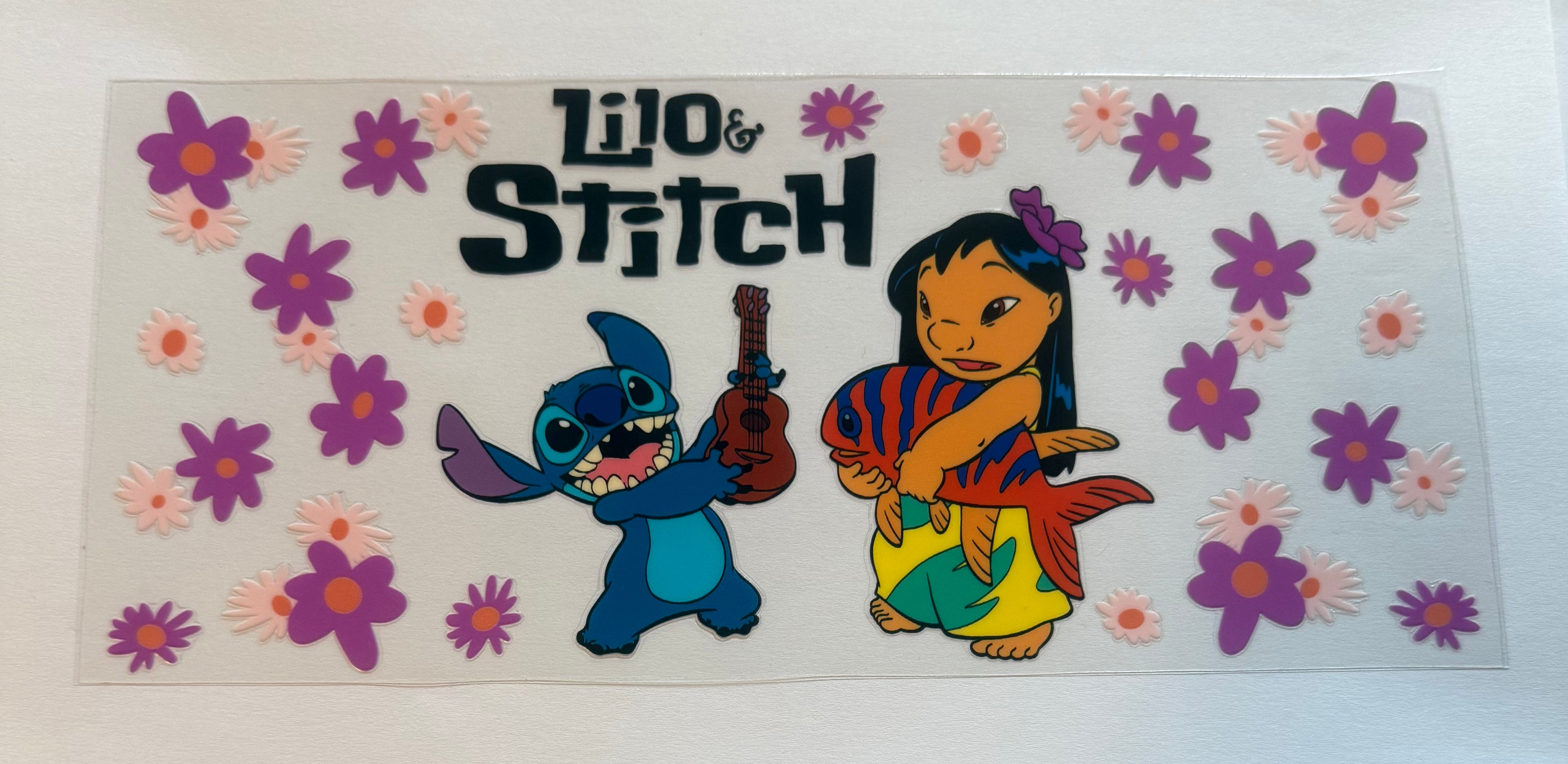 Lilo and stitch with purple flowers
