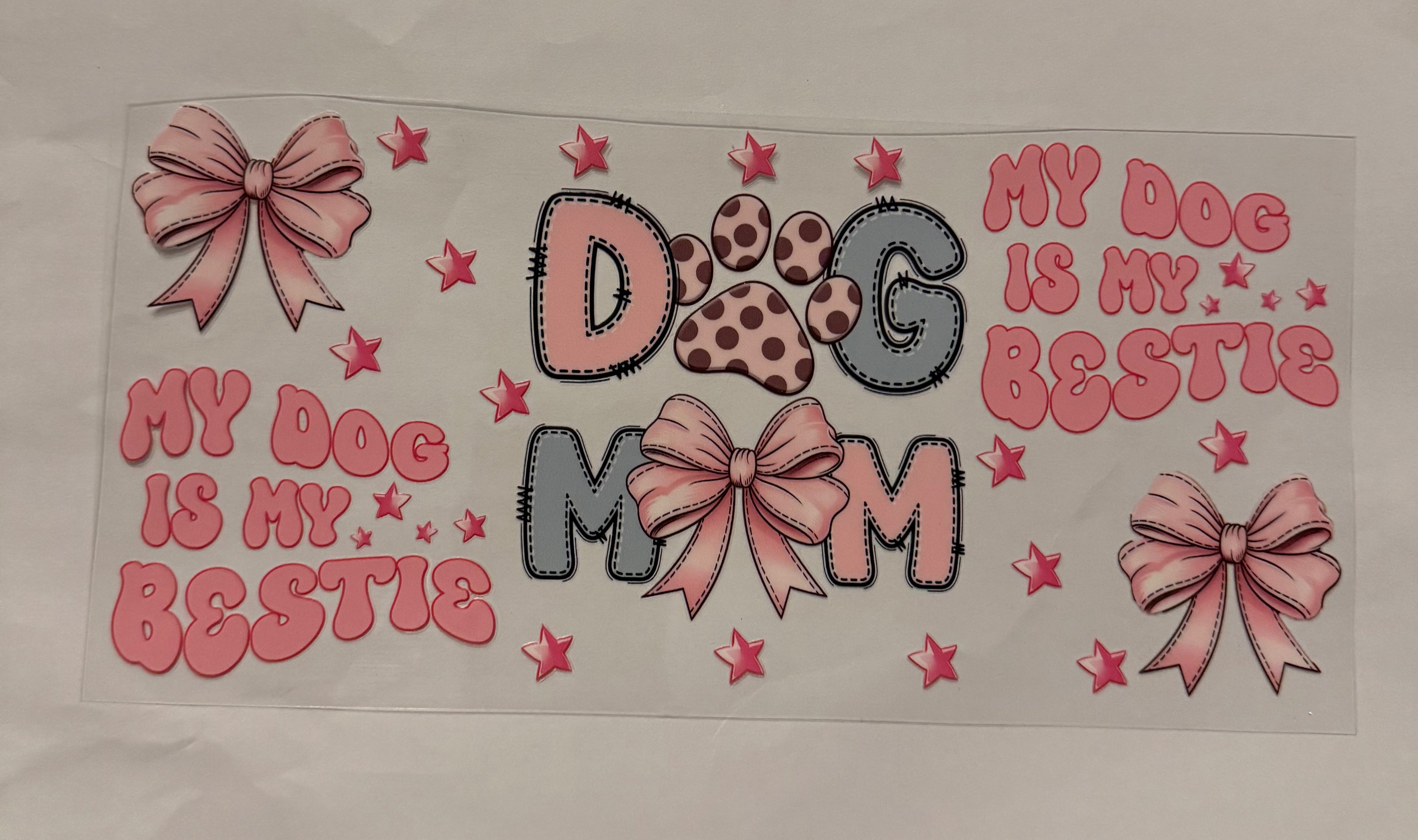 Dog Mom with pink bow