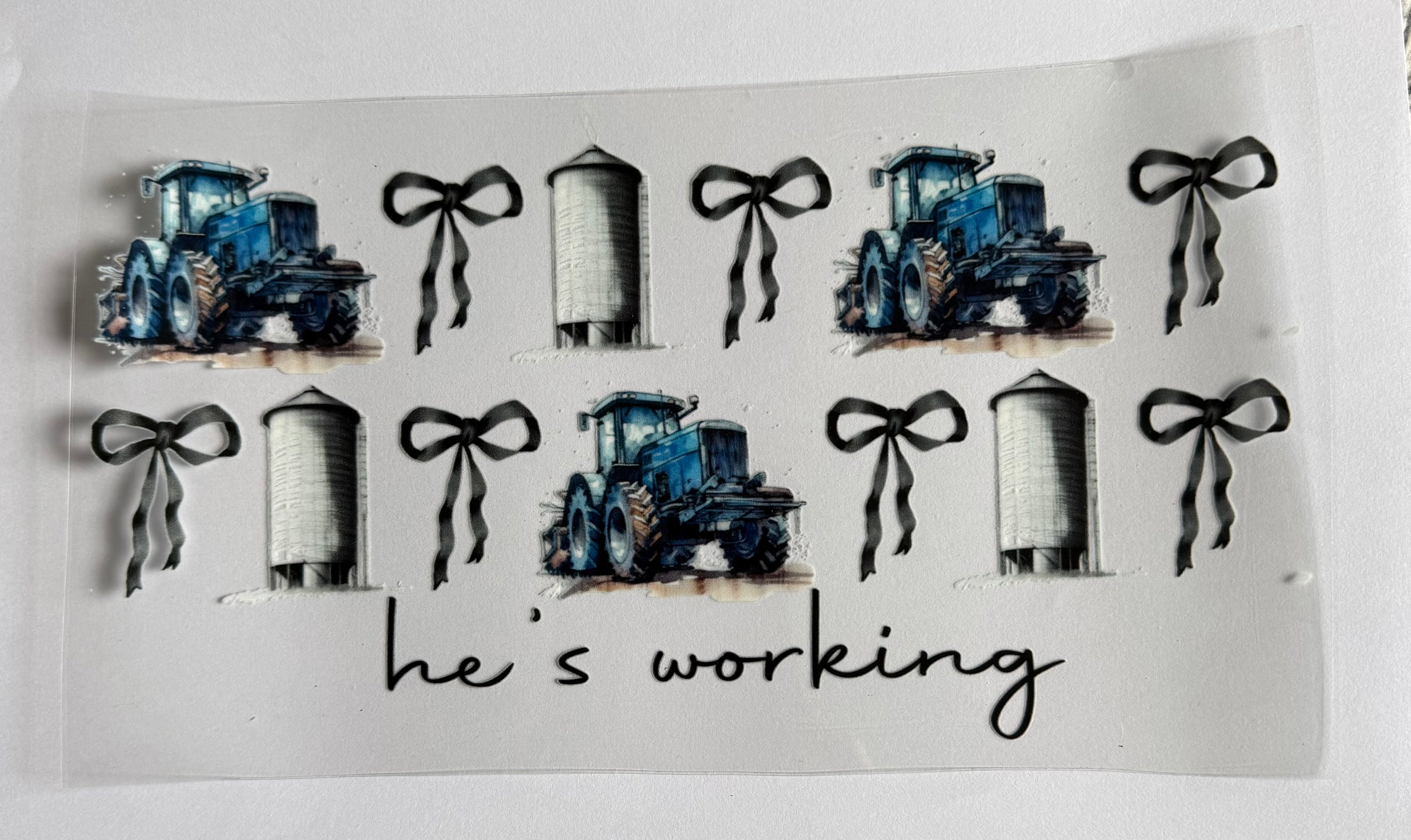 Tractor and bow he’s working
