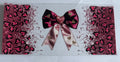 Pink silk bow with cheetah print