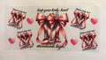 Heels with quote and bows