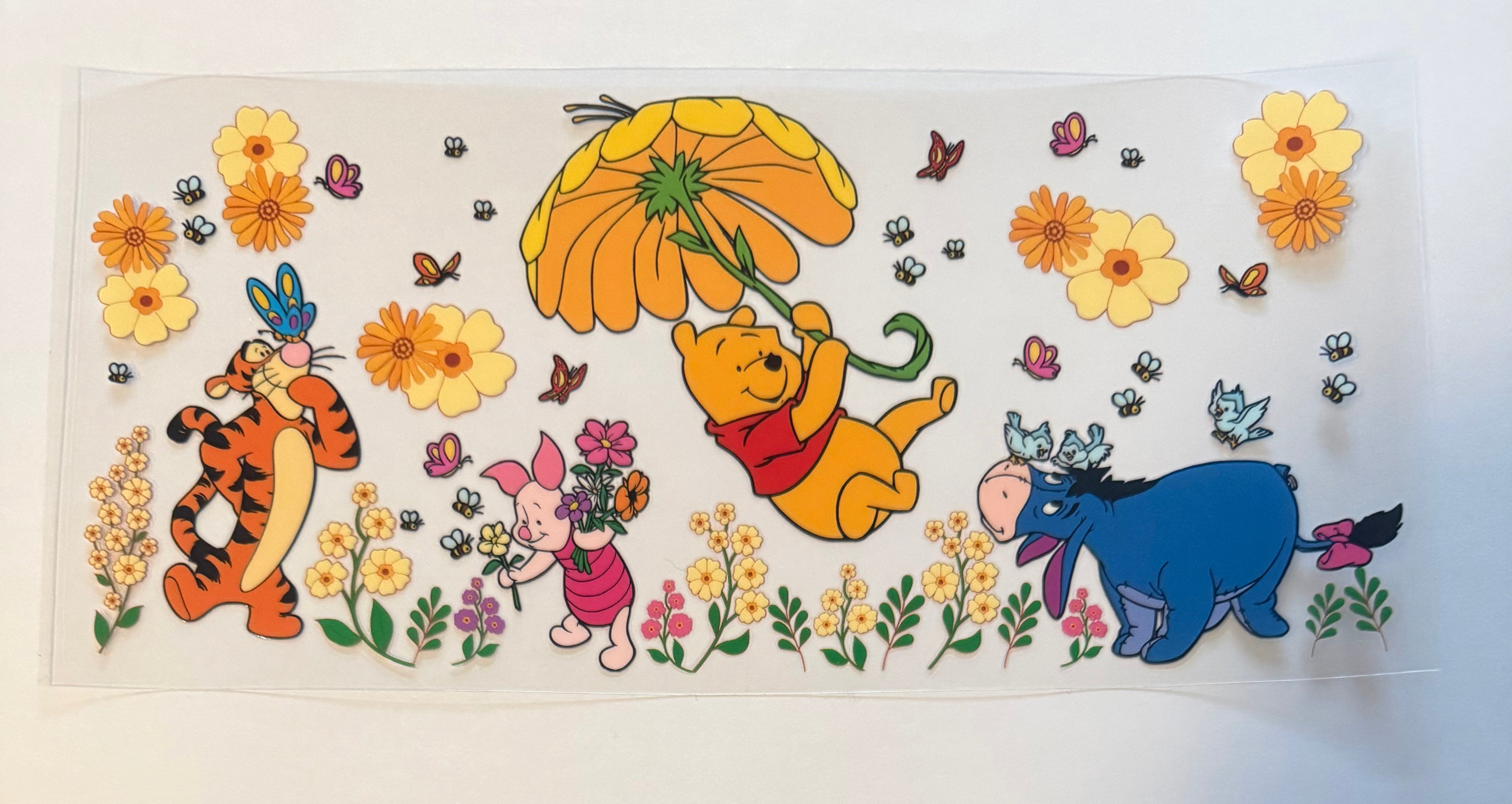 Winnie the Pooh flower picking with butterflies