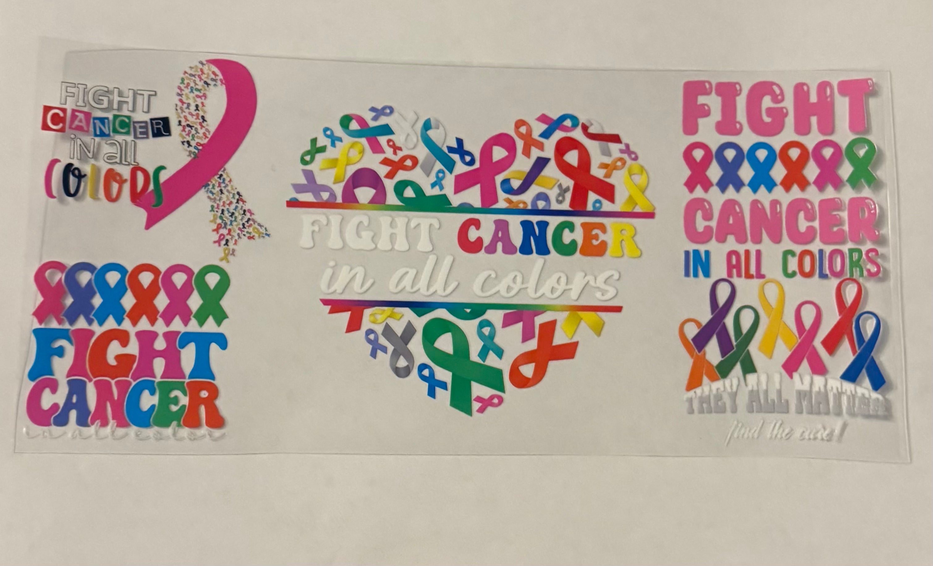 Fight cancer in all colors heart