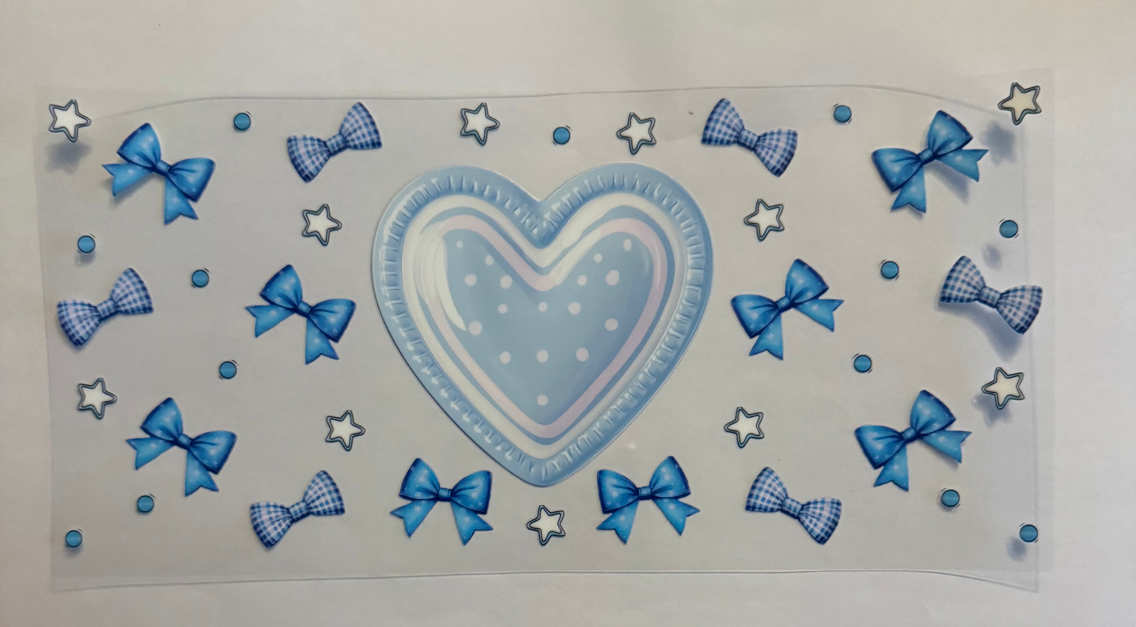Blue heart with bows