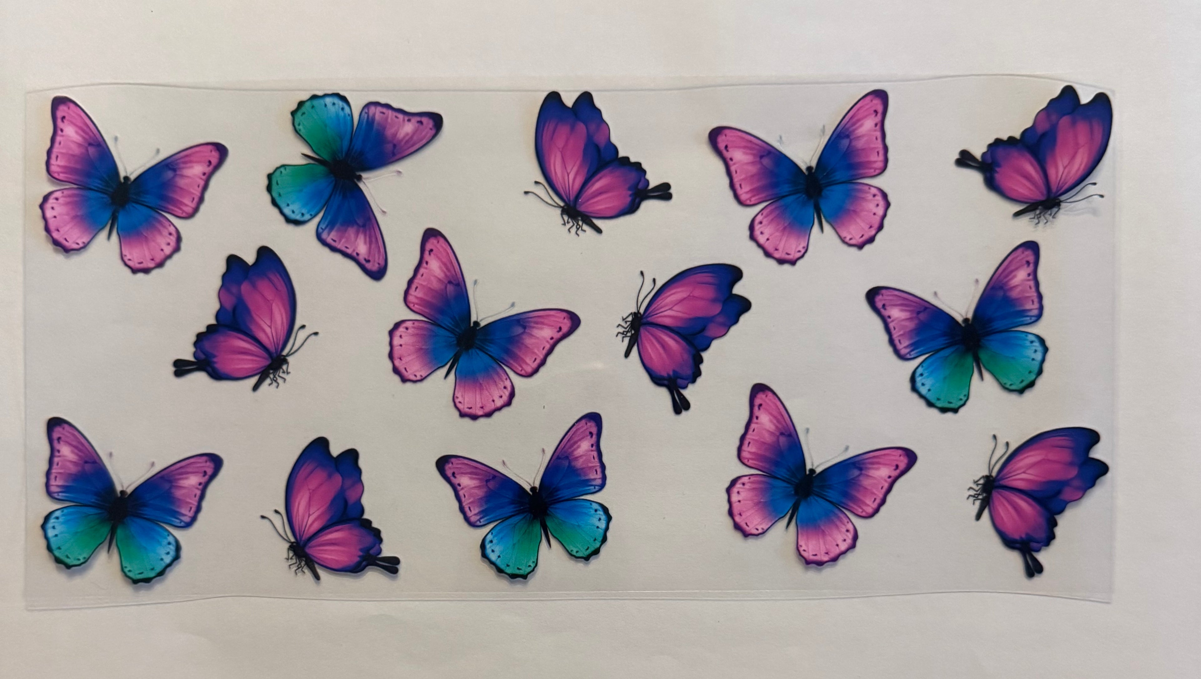 Pink and blue butterflies