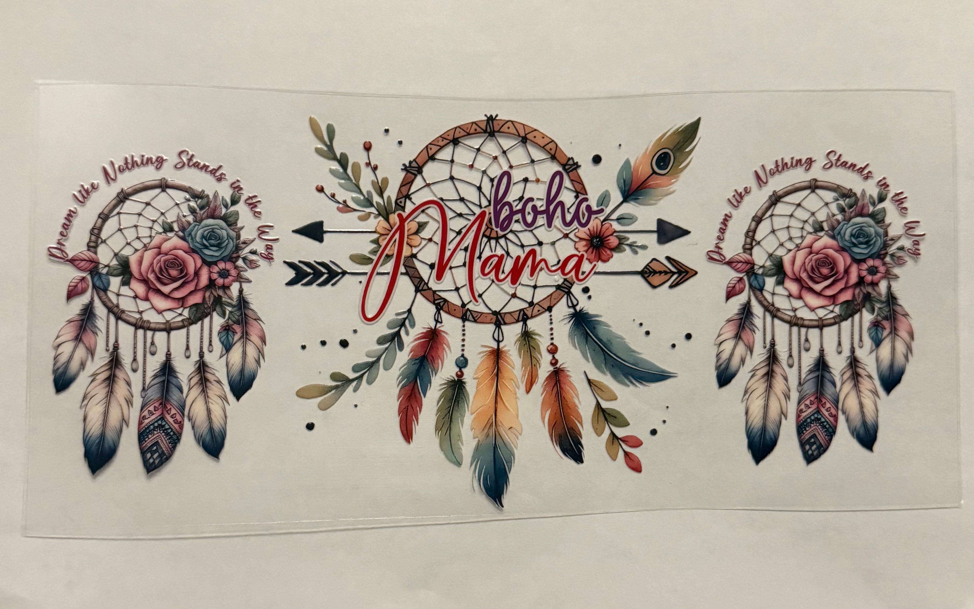 Boho mama with dream catchers