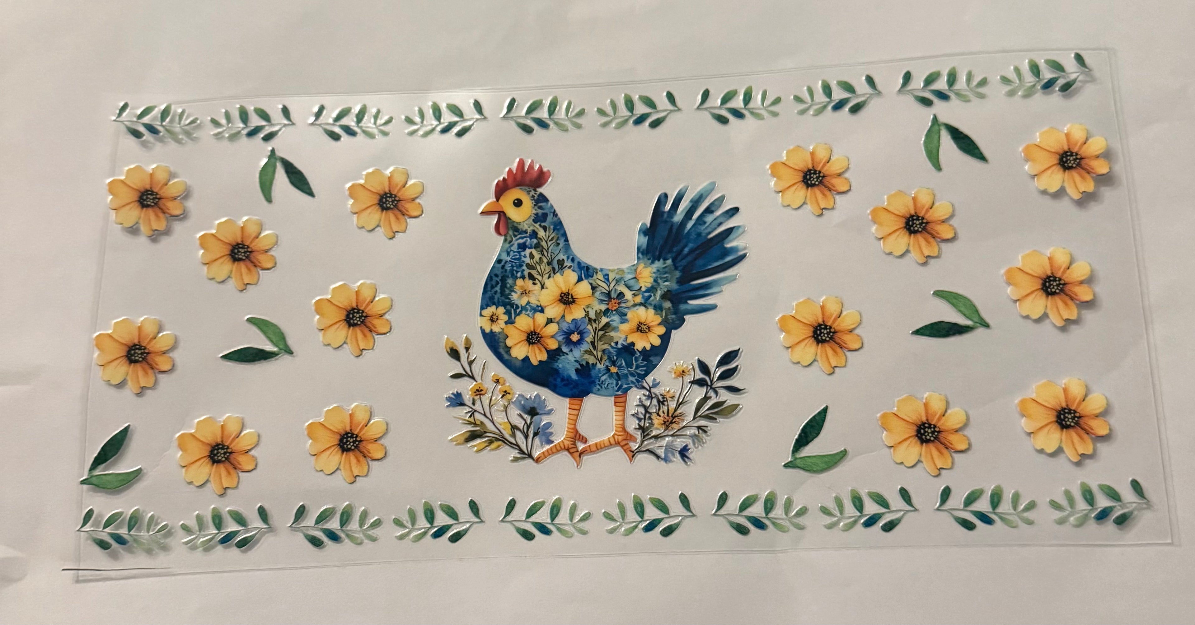 Chicken with flowers