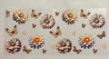 Neutral flowers with hearts and butterflies