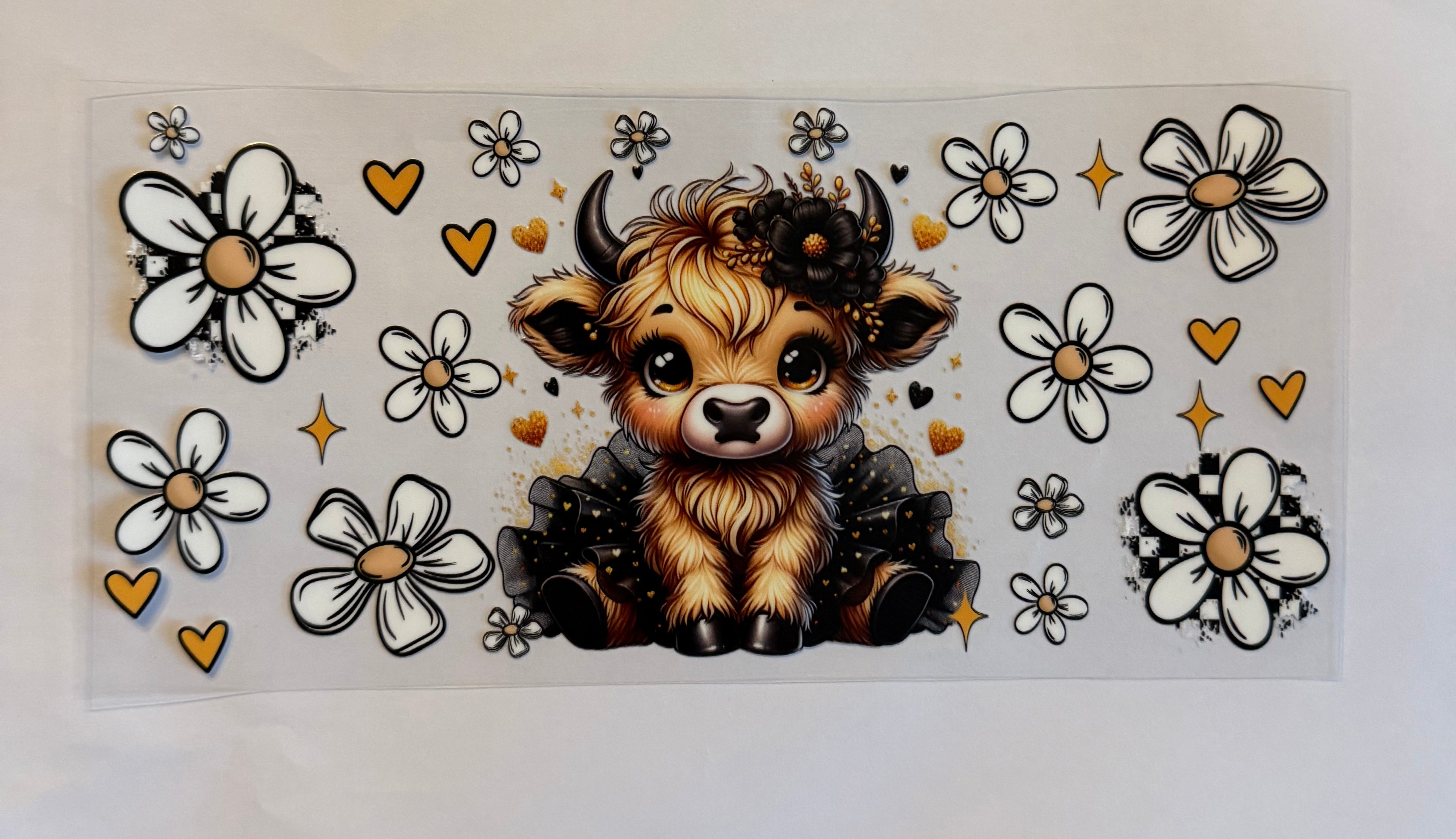 Cow with black tutu and white flower