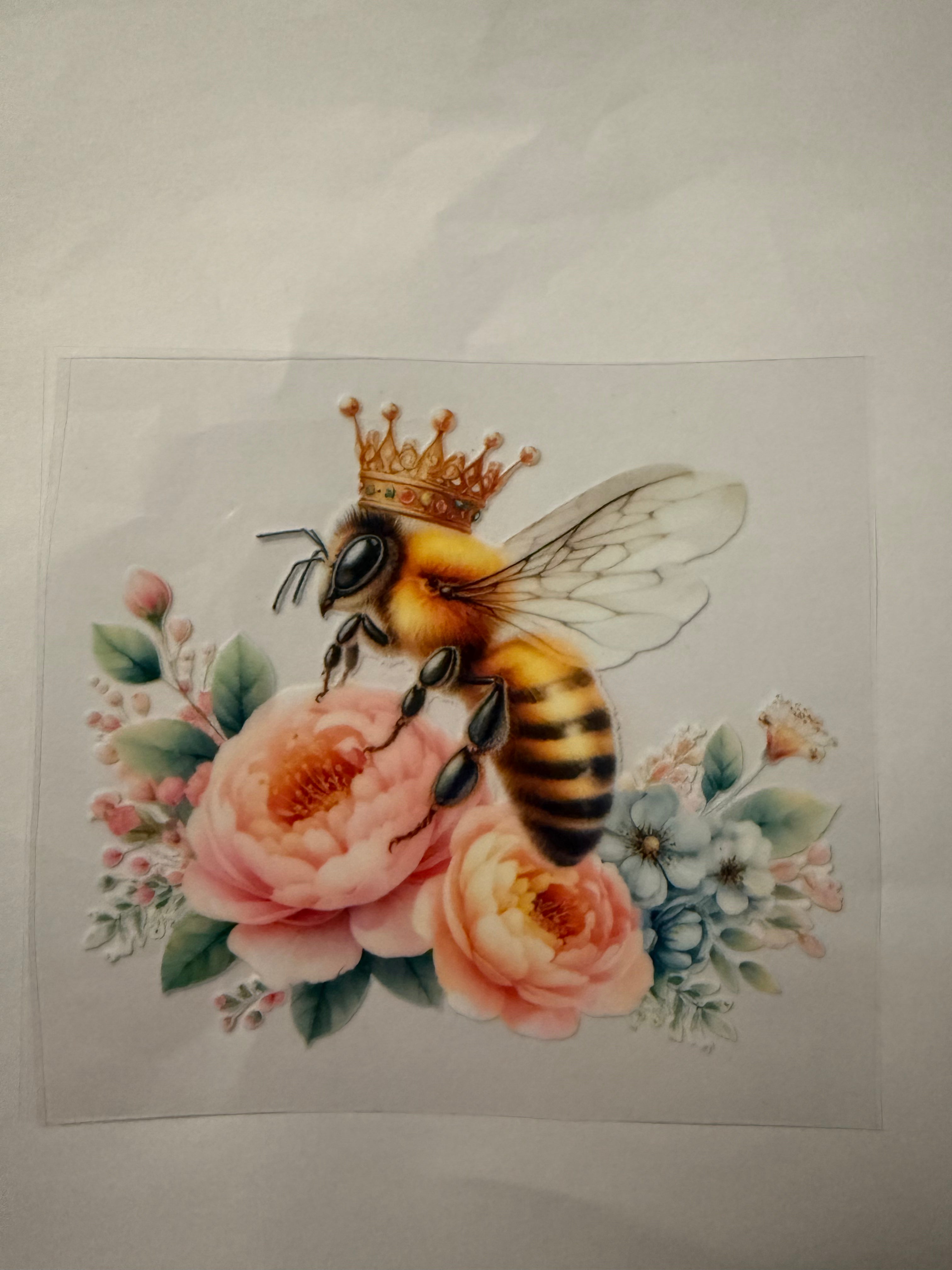 Queen bee with flowers