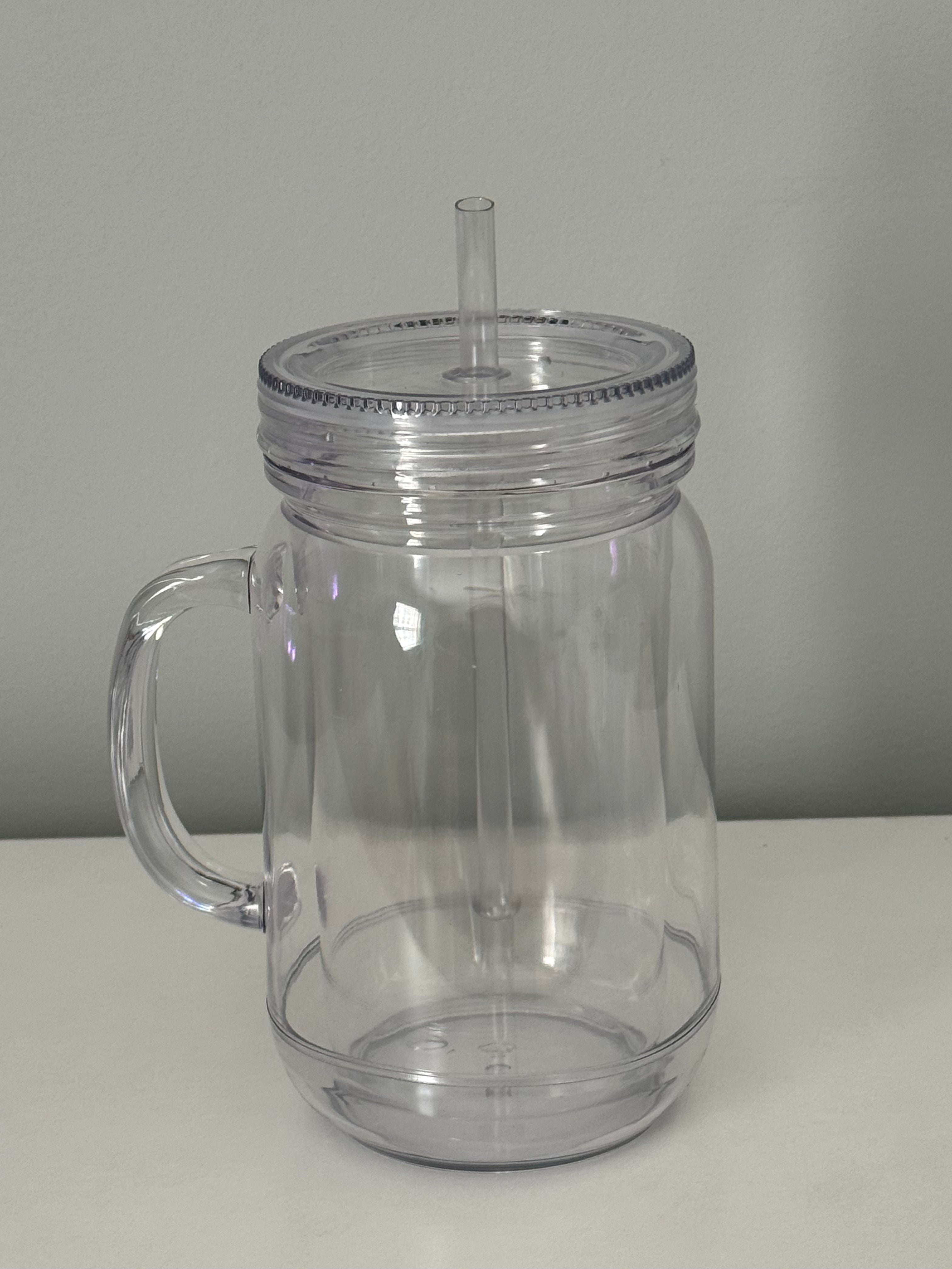 20oz Acrylic Mason Jar Snow Globe Tumbler
