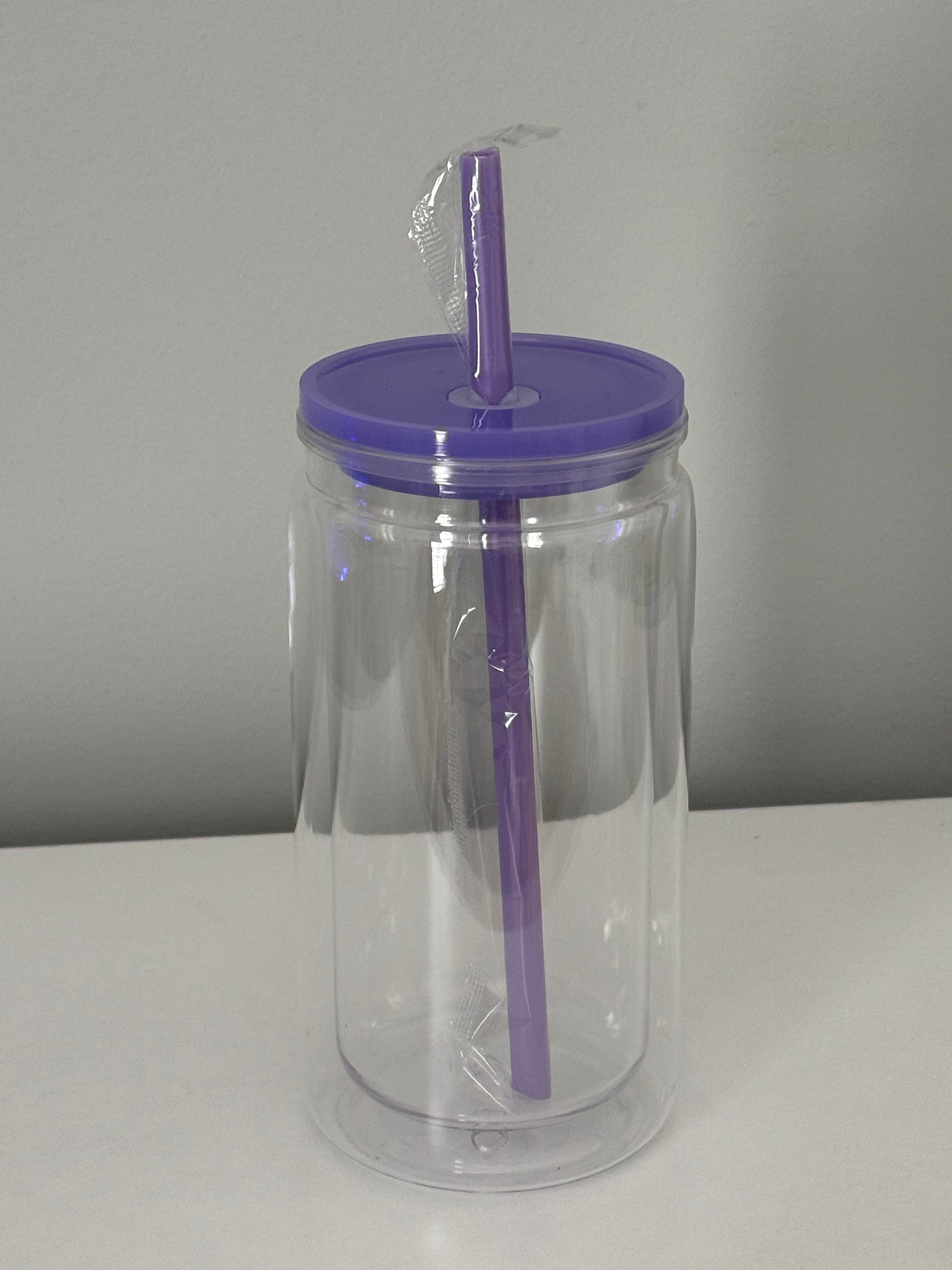 16oz Color top Acrylic Snow Globe Tumbler