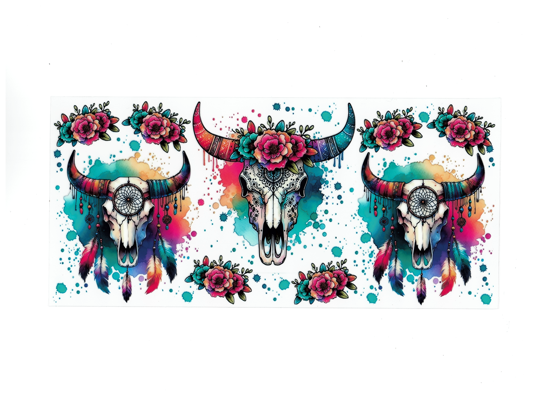 Skull and Flowers