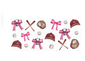 Baseball, pink bow, bats
