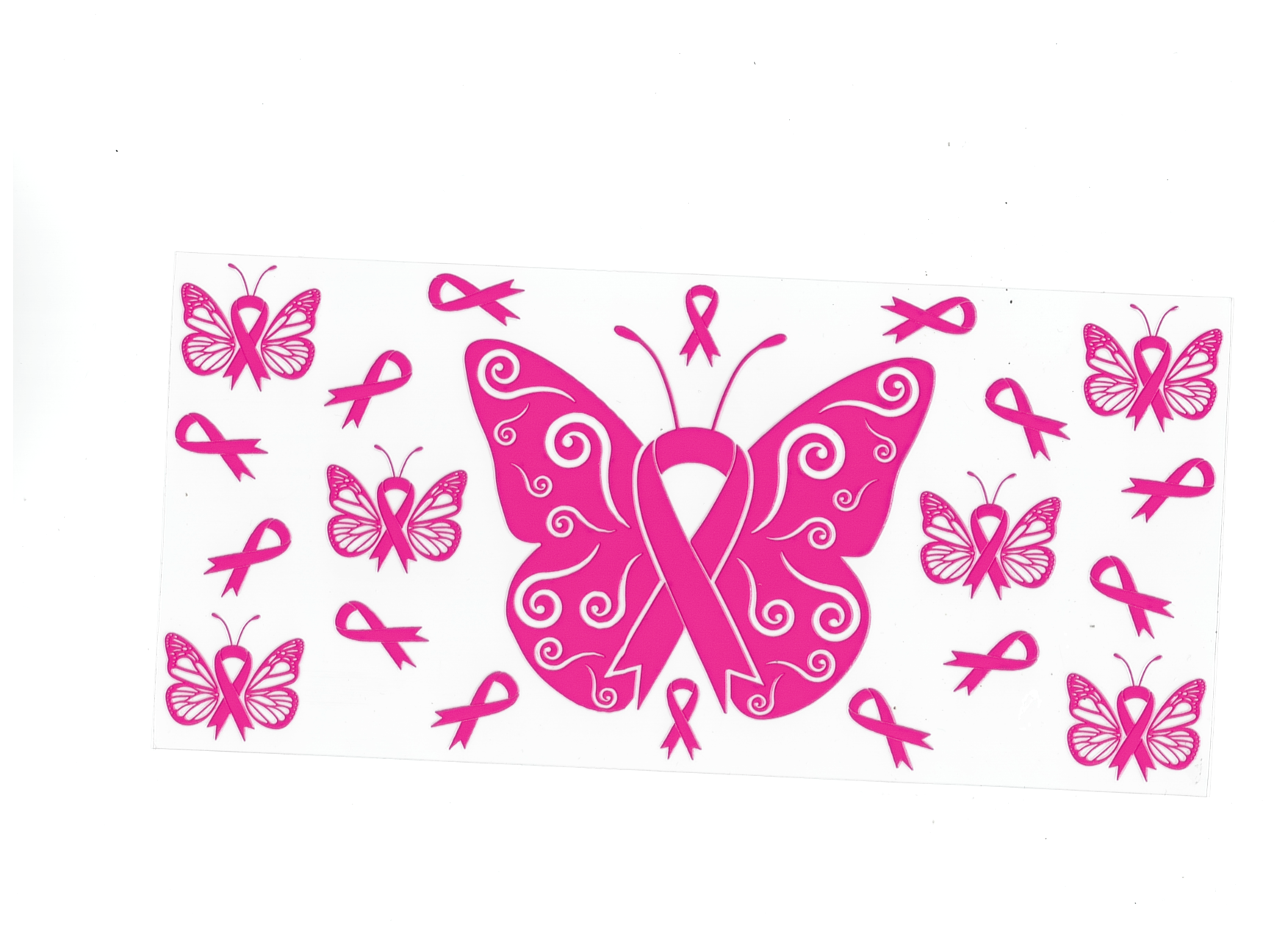 Butterfly and Cancer ribbon