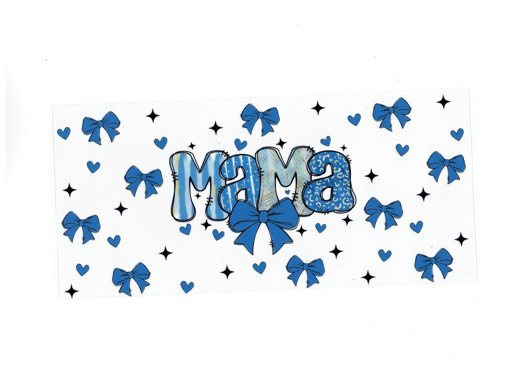 mama with blue bows