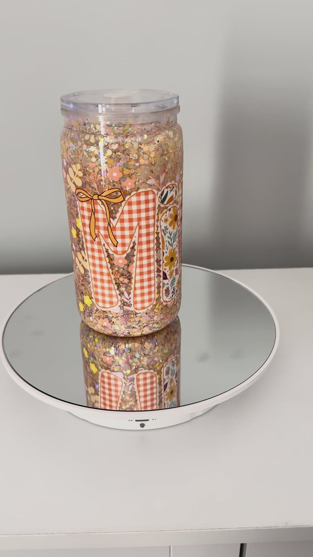 Glitter Snow globe tumbler sample only not for sale
