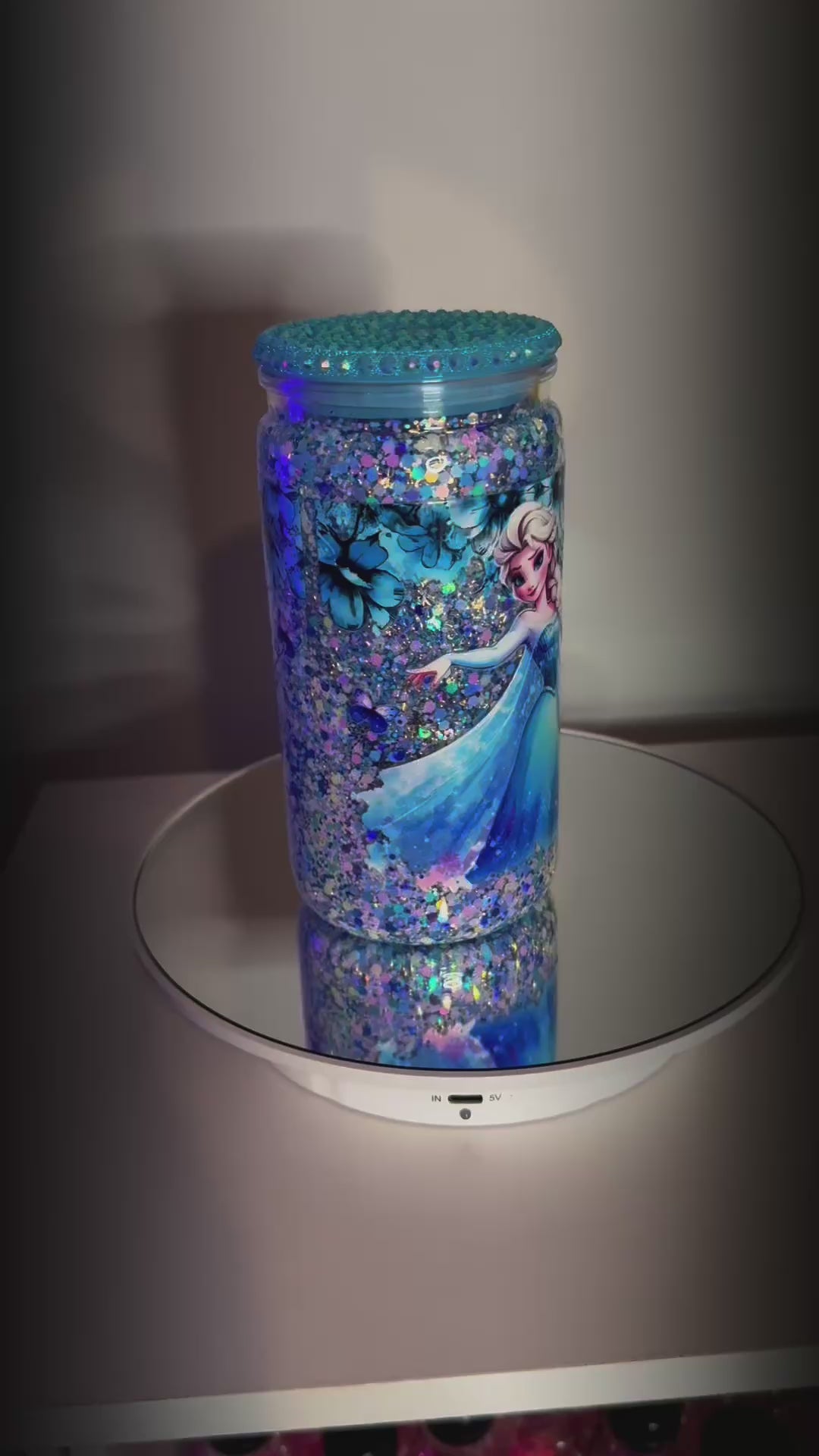 Elsa Glitter 16 oz tumbler